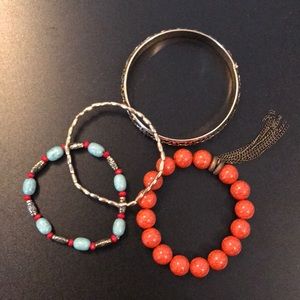 Beaded boho inspired bracelet set